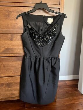 Kate Spade Black Sleeveless Beaded Mini Dress